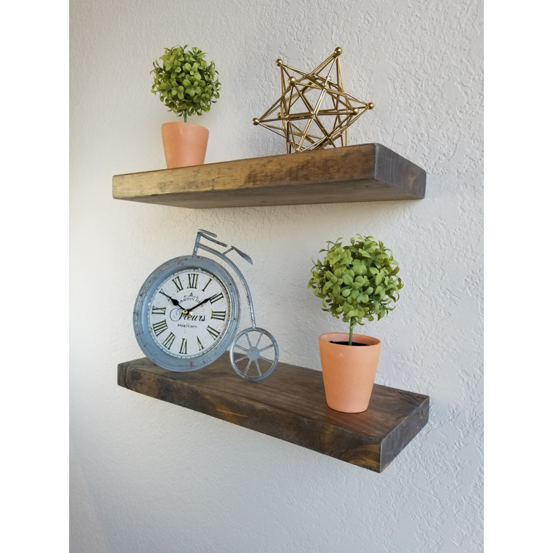 Kelly Clarkson Home Alouette 2 Piece Pine Solid Wood Floating Shelf